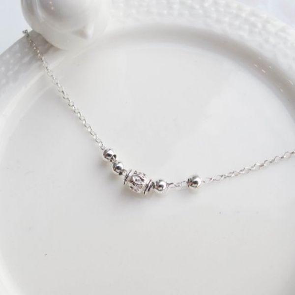 圖片 【小孩銀飾】六字箴言 |大人小孩皆可戴 純銀項鏈 | 大員囡仔