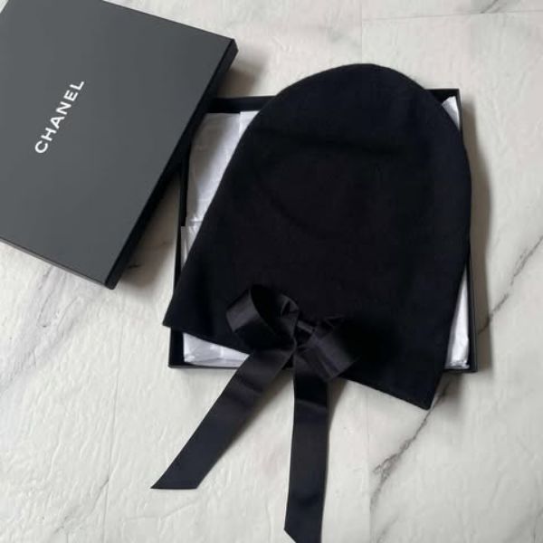 圖片 Chanel 25a 黑色蝴蝶結冷帽