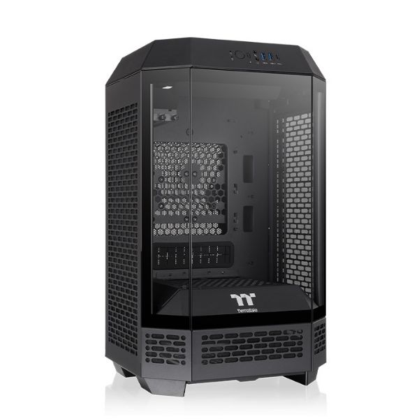 圖片 曜越 The Tower 250 黑 顯卡長36/CPU高21/全景玻璃/八角柱造型/ITX