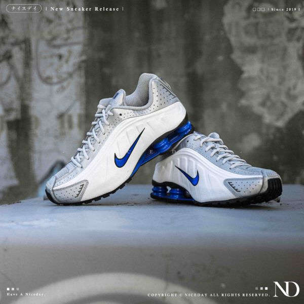 NICEDAY 部分現貨 Nike Shox R4 Orlando 銀藍 銀色 藍色 深藍 白銀 彈簧鞋 男鞋 HQ1988-100