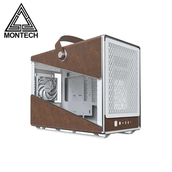 圖片 Montech Heritage PRO 白 顯卡長40/CPU高17/玻璃側板/皮革裝飾+提帶/M-ATX