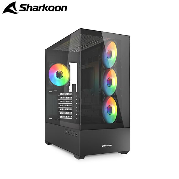 圖片 旋剛 AK6 RGB 黑 顯卡長41/CPU高17/全景玻璃透側/支援背插/ATX