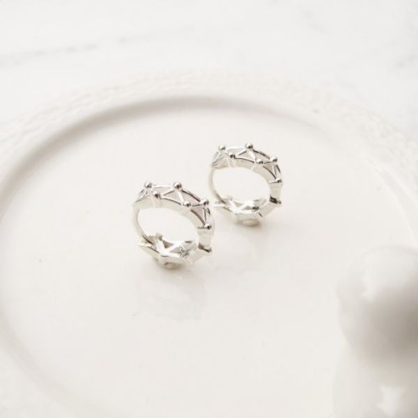 圖片 【純銀耳環】編織 | 個性造型 925純銀易扣耳環 | 大員囡仔