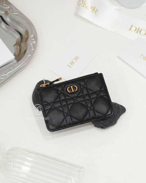 圖片 Dior Caro一字拉鍊卡包-黑色(預購)