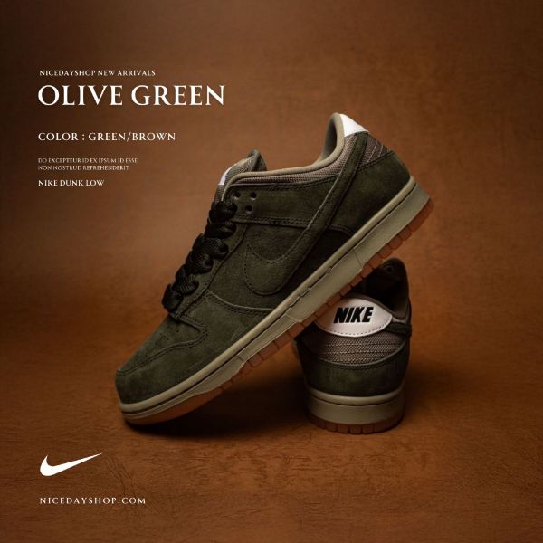 NICEDAY 現貨 Nike SB Dunk Low 麂皮 橄欖綠 軍綠 墨綠 深綠 綠 焦糖底 HJ0367-301