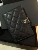 圖片 CHANEL AP3791 黑色荔枝皮 金扣護照萬用套短夾前扣護照夾 黑金