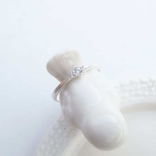 圖片 【美鑽銀飾】低調氣質x鋯石細款純銀戒指 (可當尾戒)  | 大員囡仔