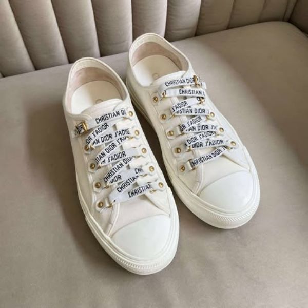 圖片 Dior 字母帆布小白鞋