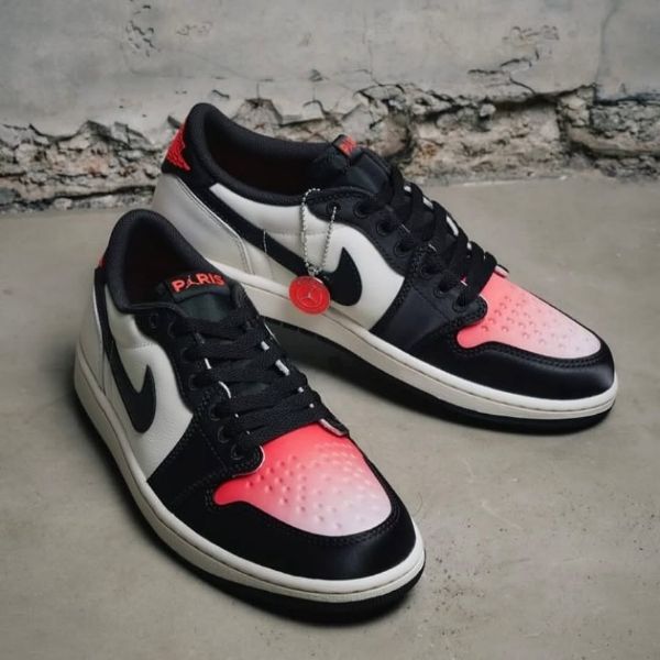 圖片 鞋教 Nike Air Jordan 1 Low OG "PSG Paris Saint-Germain" 巴黎聖日耳曼 聯名 黑米紅 HF8828-100