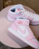 圖片 鞋教 Nike Air Jordan 1 Mid GS "Pink Foam Fire Red" 情人節 白粉 女款 DQ8423-608