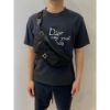 圖片 Dior 經典 黑色老花 刺繡 滿版設計 男生腰包