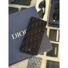 圖片 Dior 經典 黑色老花刺繡滿版 搭配 立體字母 男生對開 長夾