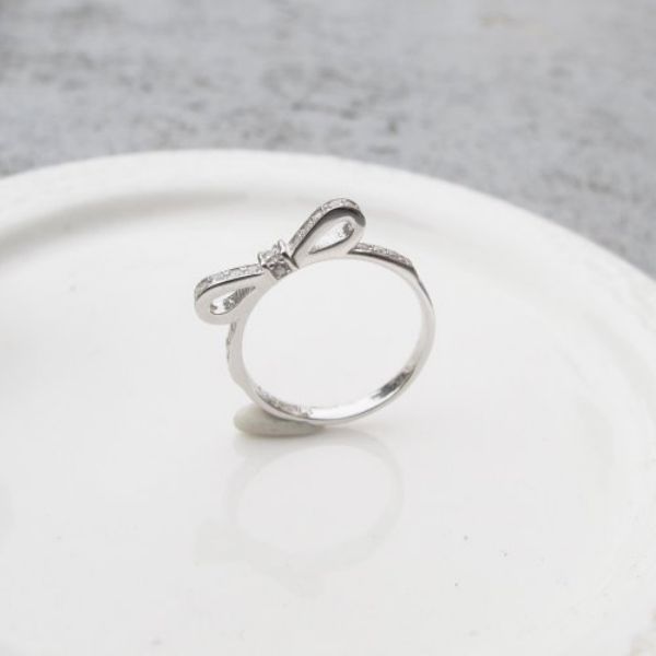 圖片 【美鑽銀飾】立體蝴蝶結 | 鋯石 復古風925銀戒指 | 大員囡仔