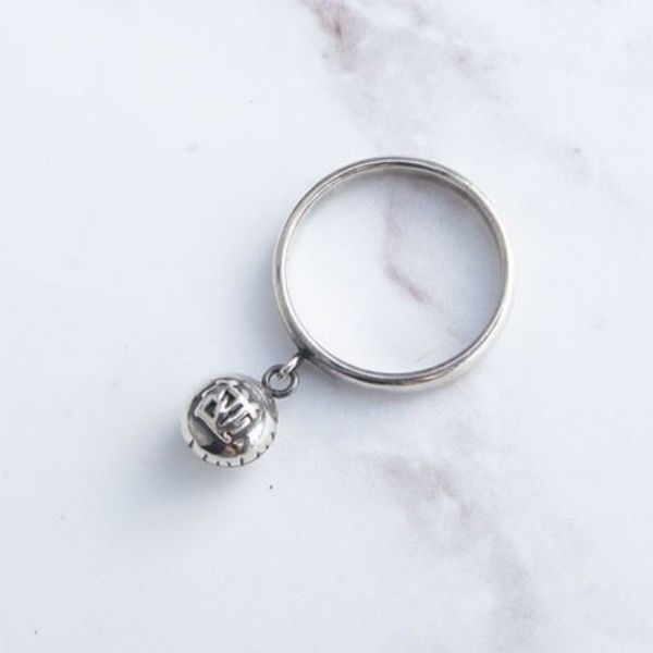 圖片 【手工客製銀飾】【好運(孕)椪餅系列】 |造型垂吊純銀戒指| 大員囡仔