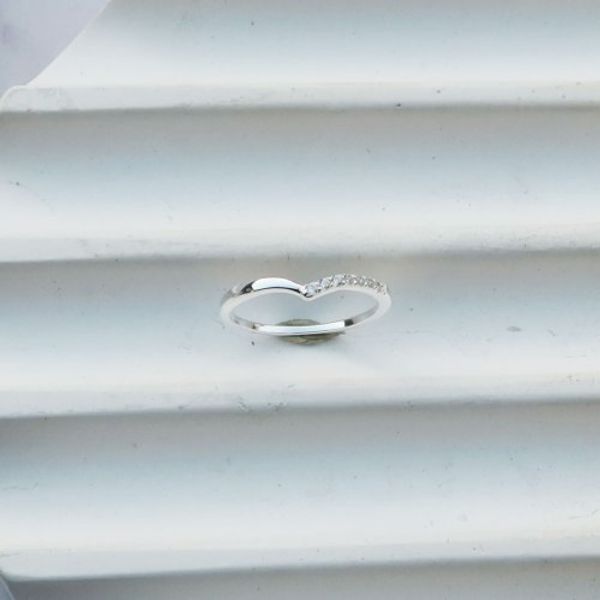 圖片 【美鑽銀飾】v愛心 |鋯石 925純銀戒指 尾戒| 大員囡仔