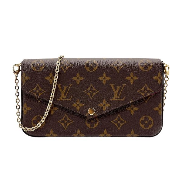 圖片 Louis Vuitton Pochette Felicie 字花帆布鍊帶斜揹/手拿包(M81896-咖)