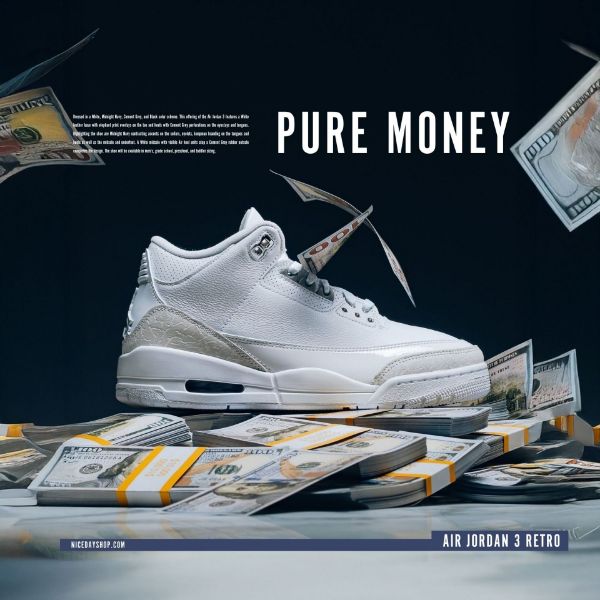 NICEDAY 現貨 Air Jordan 3 Retro 白 爆裂紋 爆裂 米白 復刻 金錢 喬丹 男鞋 CT8532-111