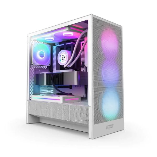 圖片 NZXT H5 Flow(2024) 白 顯卡長41/CPU高17/玻璃透側/E-ATX(H52FW-01)
