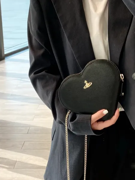 圖片 VIVIENNE WESTWOOD 西太后 牛皮 愛心 單肩包 黑