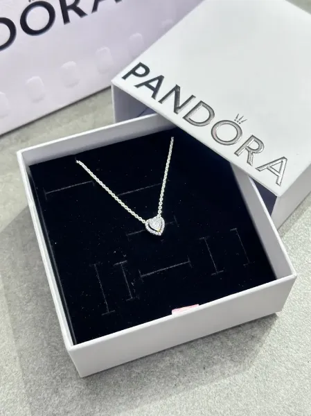 圖片 PANDRORA 潘多拉 愛心鑽石 925銀 項鍊