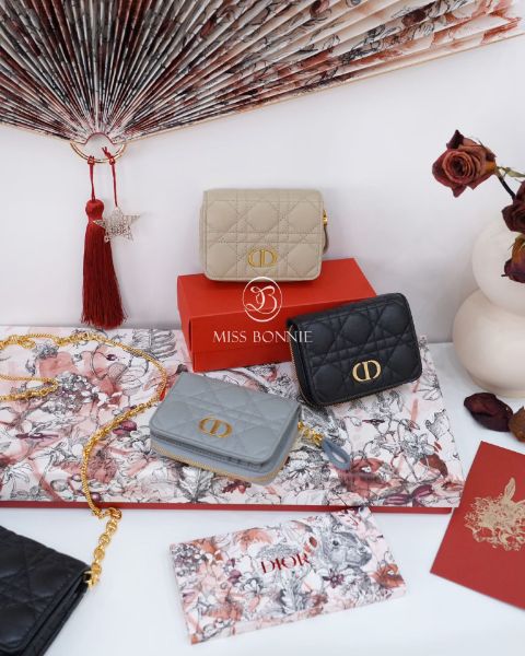 圖片 DIOR CARO牛皮小型拉鍊錢包(預購)