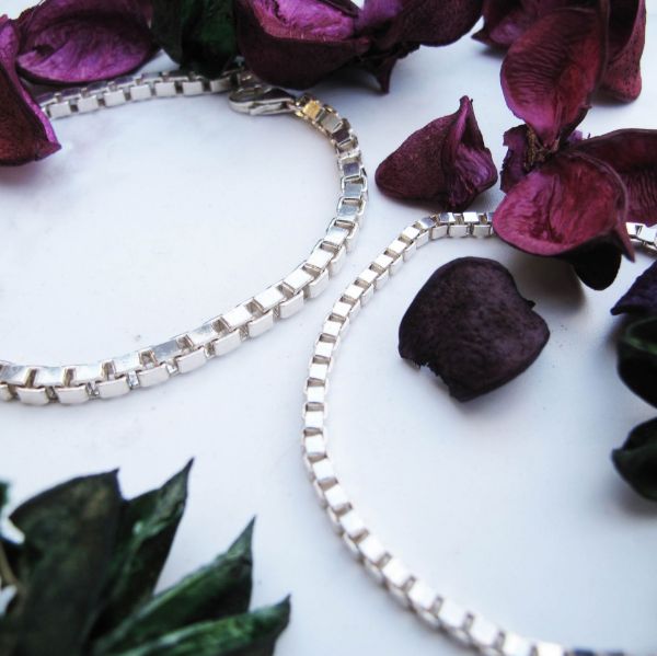 圖片 大員囡仔【 威尼斯】 情侶× 純銀手鍊-對鍊(一對)