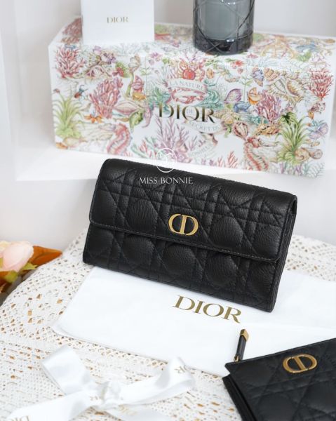 圖片 Dior Caro掀蓋長夾-黑色(預購)