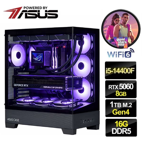 圖片 GTA】十核心 I5 華碩 WIFI D5 超頻雙扇 RTX5060 飇16G 電競 1T 電腦 主機【俠盜獵車手