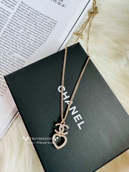 圖片 Chanel 雙c 鏤空愛心項鍊