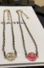 圖片 Chanel 粉 皮穿鈕扣 項鍊choker還可以當手鍊、超級百搭