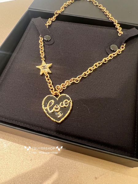 圖片 Chanel 黑金字母love愛心星星 項鍊