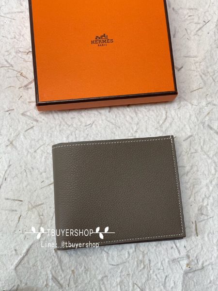 圖片 Hermes citizen twill絲巾 大象灰色 對折短夾 男士短夾