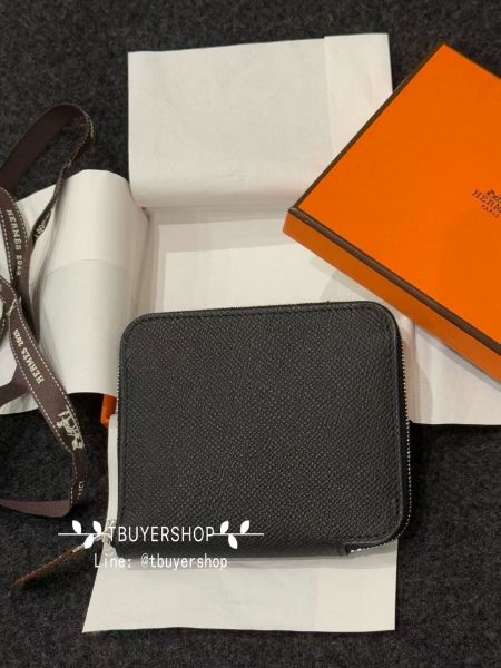 圖片 Hermès 黑 silk in狗來福🐶自由之城 絲巾拉鍊錢包/短夾
