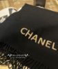 圖片 Chanel 黑金 刺繡logo羊絨圍巾🧣超級百搭