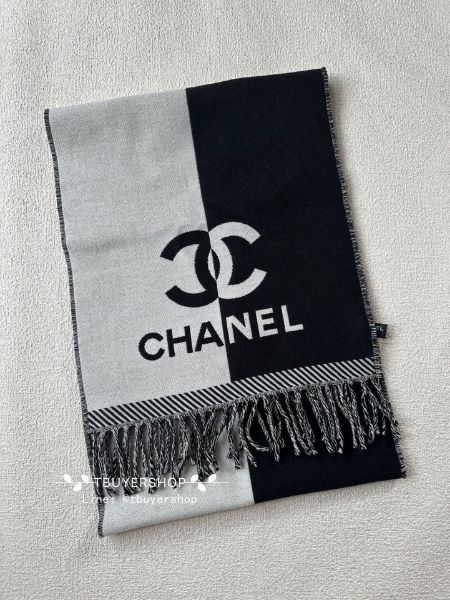 圖片 Chanel 爆款🔥黑白拼色cc圍巾🧣