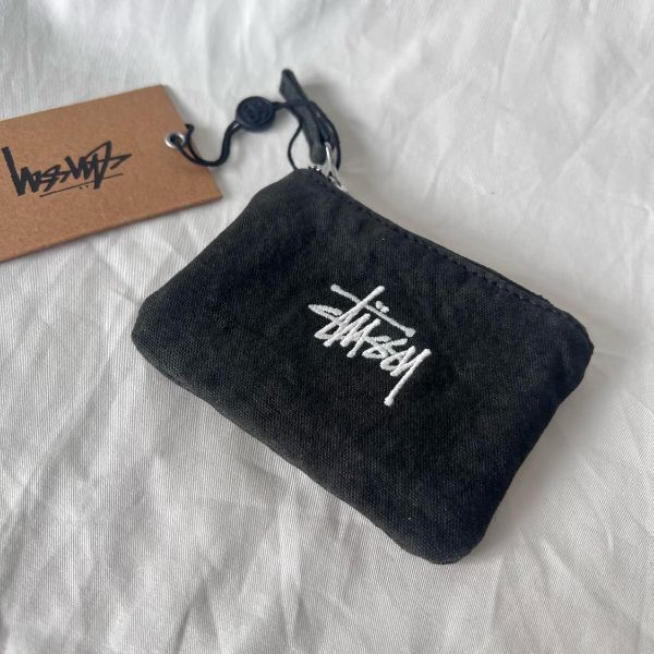 圖片 𝐌𝐫.𝐏𝐚𝐧𝐠𝐤𝐚©現貨🖤STUSSY CANVAS COIN POUCH 零錢包 小包 萬用包 黑色 水洗黑 潮流