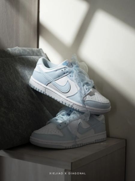 圖片 鞋教 預購 Nike W Dunk Low Next Nature "White Blue Tint" 絲綢緞帶 碎冰川藍 淺藍 IB7311-100