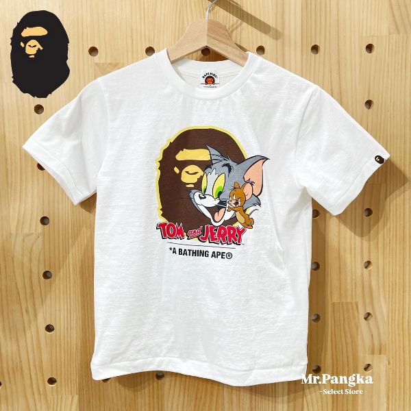 圖片 𝐌𝐫.𝐏𝐚𝐧𝐠𝐤𝐚©現貨❤️𝐁𝐀𝐏𝐄 𝐱 𝐓𝐨𝐦 & 𝐉𝐞𝐫𝐫𝐲 湯姆貓 傑利鼠 聯名 短T 短袖 大童款 大童裝 上衣