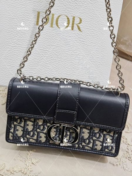 圖片 【Dior 30 Montaigne East-West 鍊帶包｜藍色 Oblique 緹花】