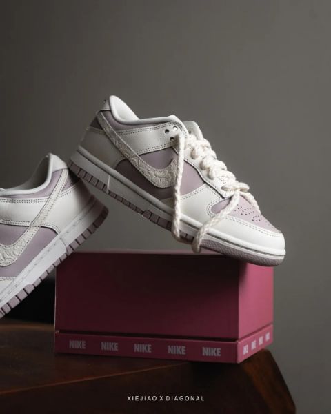 圖片 鞋教 預購 Nike W Dunk Low  "Platinum Violet" 灰紫鉑金 紫玫瑰 浮雕 麻繩鞋帶 IH0639-011
