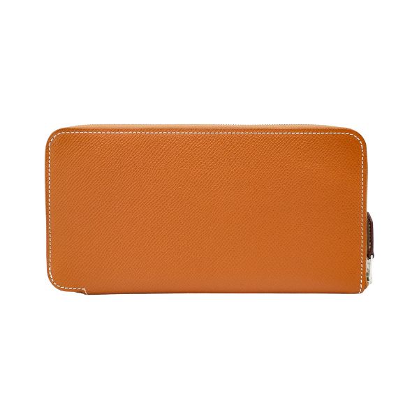 圖片 Hermes Silk In Epsom牛皮拉鍊叢林圖騰絲巾長夾(Gold棕)