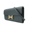 圖片 Hermes Constance To Go 牛皮長夾/斜背金釦兩用包(霧霾灰藍)