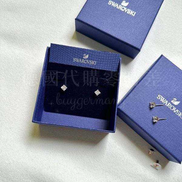 圖片 ✨施華洛世奇 Swarovski- 微光方影（玫瑰金）方形耳環 📦在台現貨