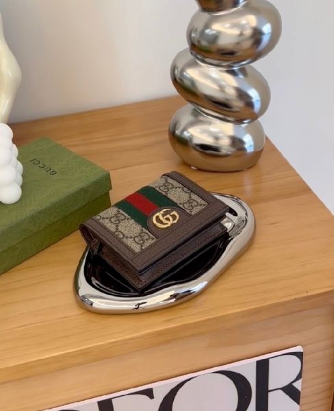 圖片 【GUCCI】OPHIDIA 對開短夾 棕色老花