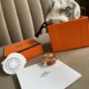 圖片 Hermes 金棕玫瑰金H窄版戒指