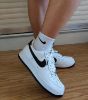 圖片 NIKE AIR FORCE 1 LOW WHITE BLACK 白黑 皮革 休閒鞋 FQ4296-101