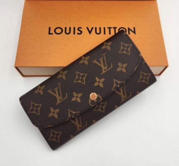 圖片 《現貨最低特價 》Louis Vuitton LV Monogram  經典老花信封設計扣式長夾 (桃粉色內層)
