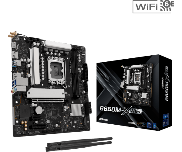 圖片 華擎 B860M-X WiFi(M-ATX/LAN2.5G+無線/註五年/2DIMM)7+1+1+1+1 相供電