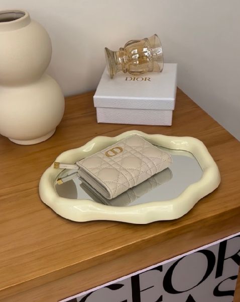 圖片 【DIOR】一字拉鍊對開袋短夾 奶茶色