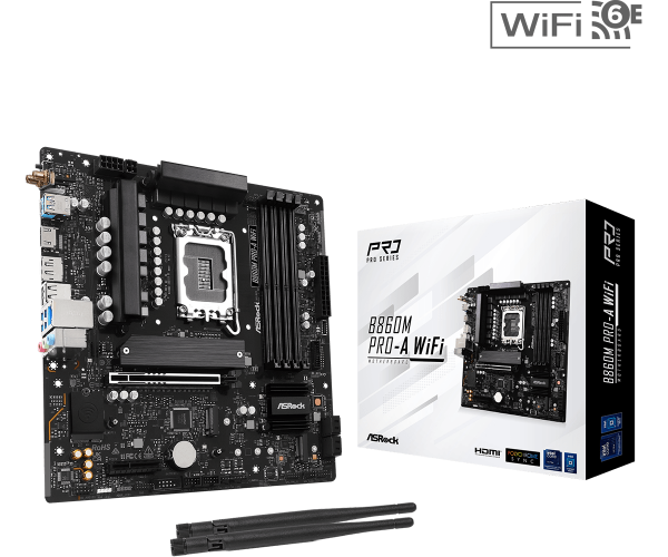 圖片 華擎 B860M Pro-A WiFi(M-ATX/LAN2.5G+無線/註四年)10+1+1+1+1 相供電